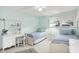 Bright bedroom with light blue walls, two twin beds and two windows at 8641 Cholla Rd, Indianapolis, IN 46240