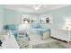 Bright bedroom with light blue walls, two twin beds and two windows at 8641 Cholla Rd, Indianapolis, IN 46240