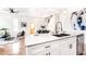 Open-concept view highlighting the kitchen island, dining area, stairs, and living room at 918 S State Ave, Indianapolis, IN 46203