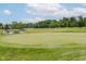 An expansive golf course with a serene pond and the surrounding trees and landscaping at 10510 Inverness Ct, Fishers, IN 46037