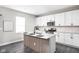 Modern kitchen with white cabinetry, a center island, and stainless steel appliances at 11588 Brooks Farm Blvd, Noblesville, IN 46060