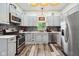 Well-appointed kitchen featuring modern appliances, stylish backsplash, and ample cabinet space, perfect for culinary enthusiasts at 117 N Market St, Thorntown, IN 46071