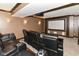 Enjoy movie nights in this home theater with a large screen, projector, and comfortable seating at 13909 Waterway Blvd, Fishers, IN 46040