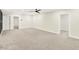Large finished basement with neutral carpet and recessed lighting at 16598 Dominion Dr, Fortville, IN 46040