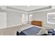 Spacious main bedroom with recessed lighting, carpet and a view of the attached bathroom at 16598 Dominion Dr, Fortville, IN 46040