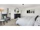 Bedroom features carpeted floors, neutral decor and a unique circular light fixture at 1725 Hemlock Cir, Greenfield, IN 46140