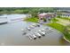 Aerial of boat docks near the condo and bridge over to lakeside living at 20971 Shoreline Ct # 201, Noblesville, IN 46062