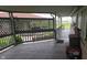 View of covered porch with detailed latticework at 3107 N 100 W, Shelbyville, IN 46176