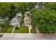 Aerial view of a home and its surrounding neighborhood showcases the property's prime location with mature trees at 4040 Carrollton Ave, Indianapolis, IN 46205