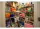 Well-stocked pantry with wire shelving, filled with various food items and household supplies at 4420 Hickory Ridge Blvd, Greenwood, IN 46143