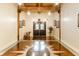 Beautiful lobby with polished floors, wood beams and stylish décor for a welcoming entrance at 55 S Harding St # 308, Indianapolis, IN 46222