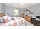 Comfortable bedroom with light blue walls, window, and casual furniture at 6115 E 65Th Pl, Indianapolis, IN 46220