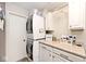 Well-organized laundry room with stacked washer/dryer and ample counter space at 6115 E 65Th Pl, Indianapolis, IN 46220