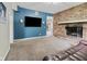 The living room features a brick fireplace, and a big TV at 6450 N State Road 75, North Salem, IN 46165
