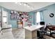 Functional office area with ample storage, work space, and a comfortable sofa at 9001 Harrison Run Ct, Indianapolis, IN 46256