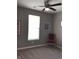 Bedroom with neutral walls, ceiling fan, single window, and carpeted floors at 9106 Hedley E Way, Avon, IN 46123