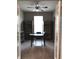 Home office featuring glass French doors, and a ceiling fan at 9106 Hedley E Way, Avon, IN 46123