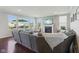 Spacious living room with a fireplace, large windows offering outdoor views, and comfortable seating at 9656 Summerton Dr, Fishers, IN 46037