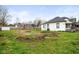 A spacious backyard with a wooden fence, small storage shed, and brick-lined garden at 1216 N Ewing St, Indianapolis, IN 46201