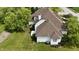 Aerial view of the home highlighting its well-maintained roof, spacious yard, and exterior design at 14020 Brookstone Dr, Carmel, IN 46032