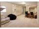 A spacious basement with a bar and cozy seating area at 14020 Brookstone Dr, Carmel, IN 46032