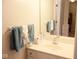 Bathroom featuring vanity with mirror, sink and decorated towels at 14020 Brookstone Dr, Carmel, IN 46032