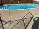 Private backyard pool with surrounding concrete patio at 1425 Winding Trail Cir, Greenwood, IN 46142