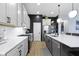 Bright kitchen features stainless steel appliances, white cabinets and a large island at 17359 Wilkes Way, Westfield, IN 46074