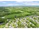Scenic aerial view of a neighborhood nestled amongst lush green fields and mature trees at 18278 Benton Oak Dr, Noblesville, IN 46062