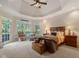 Main bedroom with tray ceiling and backyard view at 2953 Foxborough Dr, Greenwood, IN 46143
