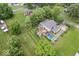 Wonderful property featuring a backyard with pool, deck, playhouse, fenced yard, and manicured lawn at 2971 N Buck Creek Rd, Greenfield, IN 46140