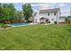 Sprawling backyard with a swimming pool and cozy gazebo, perfect for outdoor relaxation and entertaining at 4681 Shelby Cir, Greenwood, IN 46143