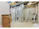 Unfinished basement with utilities provides potential for storage or future customization at 4681 Shelby Cir, Greenwood, IN 46143
