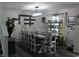 Dining room featuring modern decor, chandelier, and seating for eight at 5101 W Bay Rd, Plainfield, IN 46168