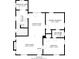 Detailed floor plan of the main level, including the kitchen, dining room, living room, bedrooms, and bathroom at 5616 Winthrop Ave, Indianapolis, IN 46220