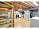 This part of the basement has the mechanics and laundry areas at 6430 E Southport Rd, Indianapolis, IN 46237