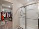 Bathroom featuring a glass shower with a view into the closet at 918 Cass Dr, Franklin, IN 46131