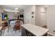 The kitchen island overlooks the dining area and the living room at 918 Cass Dr, Franklin, IN 46131