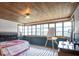 Bright bedroom featuring a wooden ceiling, large windows, and an artist's easel, offering an inspiring space at 949 E Southern Ave, Indianapolis, IN 46203