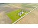 Wide-angle aerial view of the home and its surrounding landscape, with sprawling farmland and a long driveway at 9605 W 100 S, Jamestown, IN 46147