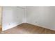 This bedroom features wood-look floors and closet for convenient storage at 975 Atir Ln, Greenfield, IN 46140