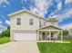 Charming two-story home boasts a well-manicured lawn, welcoming front porch, and attached two-car garage, perfect for Gathering living at 1117 Oregon Way, Anderson, IN 46012