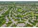 An aerial view of a suburban community featuring tree-lined streets, well-kept lawns, and a variety of home styles at 11844 Pine Meadow Cir, Fishers, IN 46037