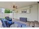 Inviting covered patio with comfortable seating, outdoor television, and a relaxing ambiance at 11844 Pine Meadow Cir, Fishers, IN 46037