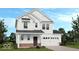 Beautiful white two-story home with a covered front porch and an attached two-car garage at 13406 Vickery Ridge Dr, Fishers, IN 46037