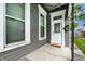 Cozy front porch featuring a white door with glass panes, adding character to the home's entrance at 1418 Olive St, Indianapolis, IN 46203