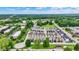 An aerial view displays a well-organized residential area with consistent architectural styles and mature trees, exemplifying suburban living at 158 Handley St, Indianapolis, IN 46222