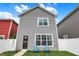 Charming two-story home with light gray siding, neat landscaping, and inviting blue Adirondack chairs at 158 Handley St, Indianapolis, IN 46222