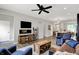 Open-concept living space with hardwood floors and seamless flow to the kitchen area at 158 Handley St, Indianapolis, IN 46222