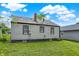 The backyard features a lush green lawn and mature trees, great for outdoor activities at 1722 Dawson St, Indianapolis, IN 46203